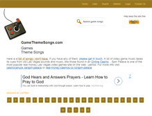 Tablet Screenshot of gamethemesongs.com